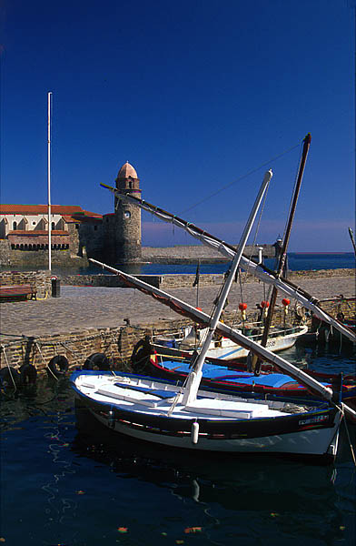 Catalan barques, Collioure, Pyrnes-Orientales.
