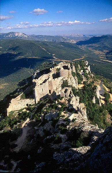 The Cathar fortress of Peyrepertuse, Pyrnes-Orientales.
