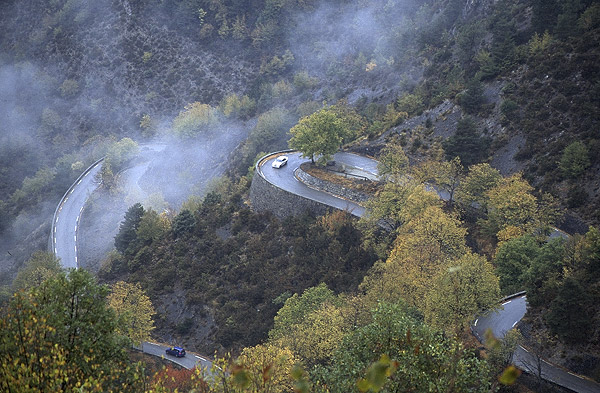 Rain and mist on the Route des Grandes Alpes, near Saint-Martin Vsubie.
