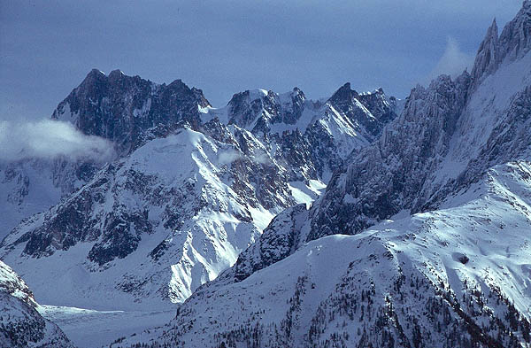 The incomparable skyline above the Grands Montets.